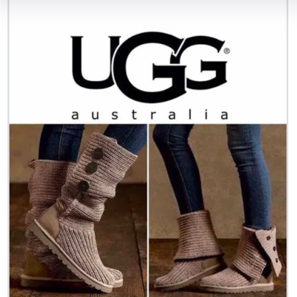 Women’s UGG boots, size 7 Classic Cardy Knee Crochet Boots.